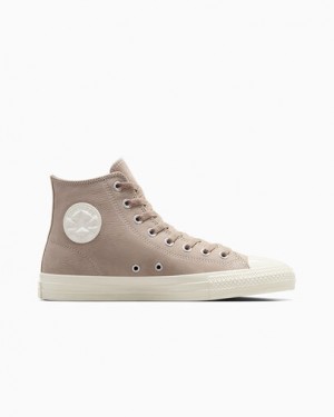 Beige White Converse CONS Chuck Taylor All Star Pro Nubuck Men Skate Shoes Canada | C-63217949