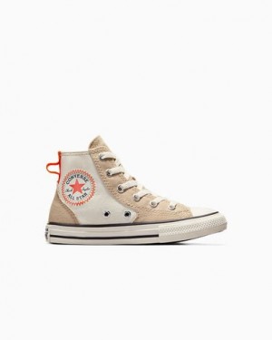 Beige / Orange Converse Chuck Taylor All Star Kids' Canvas Shoes Canada | C-30619759