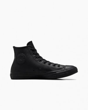 Black Converse Chuck Taylor All Star Leather Men Sneakers Canada | C-39764859