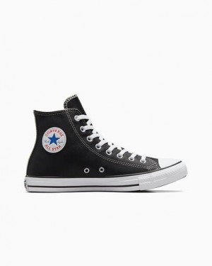 Black Converse Chuck Taylor All Star Leather Men Sneakers Canada | C-62193809
