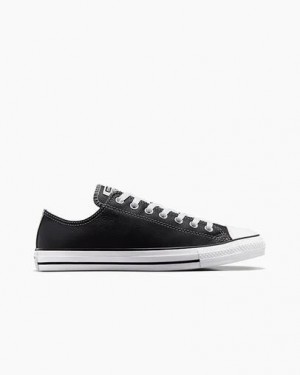 Black Converse Chuck Taylor All Star Leather Men Tennis Shoes Canada | C-76981029