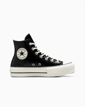 Black Converse Chuck Taylor All Star Lift Women Platform Shoes Canada | C-78452619