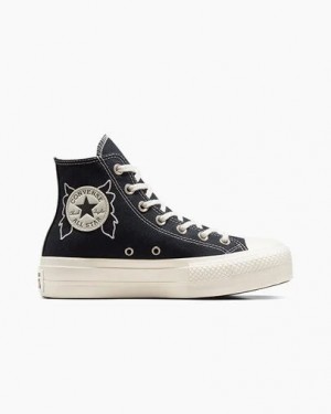 Black Converse Chuck Taylor All Star Lift Women Platform Shoes Canada | C-62958139