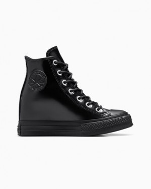 Black Converse Chuck Taylor All Star Wedge Women Platform Shoes Canada | C-28154969