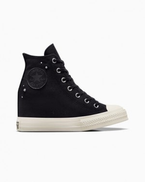 Black Converse Chuck Taylor All Star Wedge Women Platform Shoes Canada | C-61358029