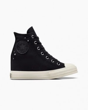Black Converse Chuck Taylor All Star Wedge Women Platform Shoes Canada | C-60437829