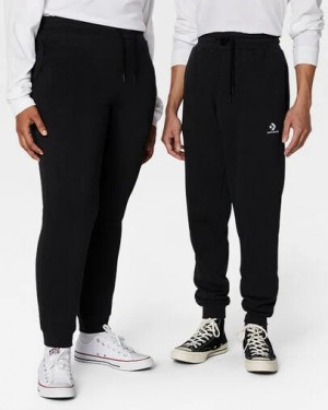 Black Converse Go-To Embroidered Star Chevron Standard-Fit Women Sweatpants Canada | C-50236899
