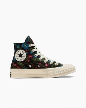 Black / Beige White Converse Chuck 70 Floral Tapestry Women Sneakers Canada | C-12406739