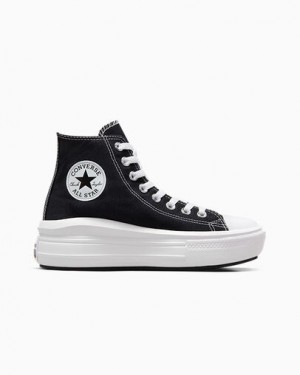 Black / Beige White Converse Chuck Taylor All Star Move Men Platform Shoes Canada | C-27196389