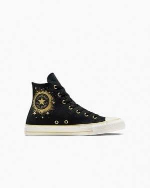 Black / Gold / White Converse Chuck Taylor All Star Gold Metallic Kids' Sneakers Canada | C-70842169