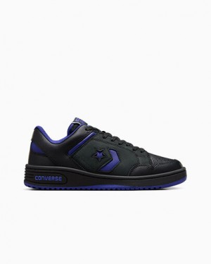 Black / Purple / Black Converse Weapon Leather Women Basketball Shoes Canada | C-32568749