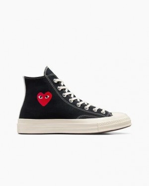 Black / Red Converse PLAY Comme des Garçons Single Heart Chuck 70 Men Sneakers Canada | C-86739059