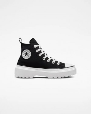 Black / White Converse Chuck Taylor All Star Lugged Lift Platform Kids' Canvas Shoes Canada | C-82039479