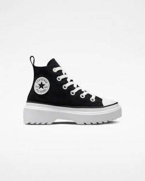 Black / White Converse Chuck Taylor All Star Lugged Lift Platform Kids' Canvas Shoes Canada | C-46792309