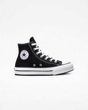 Black / White Converse Chuck Taylor All Star EVA Lift Kids' Platform Shoes Canada | C-92483169