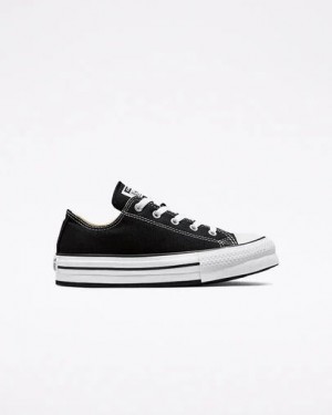 Black / White Converse Chuck Taylor All Star EVA Lift Platform Kids' Canvas Shoes Canada | C-47103899