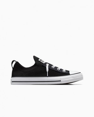 Black / White Converse Chuck Taylor All Star Shoreline Knit Women Slip On Shoes Canada | C-27693089