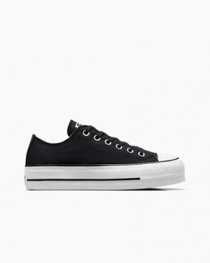 Black / White Converse Chuck Taylor All Star Lift Platform Women Canvas Shoes Canada | C-68743159