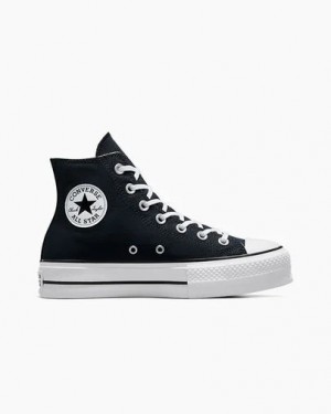 Black / White Converse Chuck Taylor All Star Lift Platform Women Canvas Shoes Canada | C-27164939
