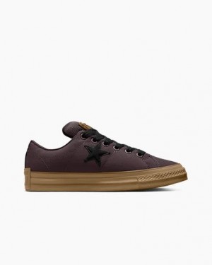 Burgundy / Black Converse One Star Puff Men Skate Shoes Canada | C-75264939