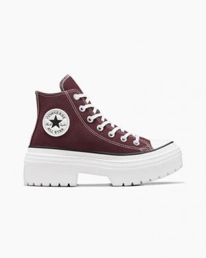 Burgundy / White / Black Converse Chuck Taylor All Star Lugged Heel Platform Women Boots Canada | C-40356179