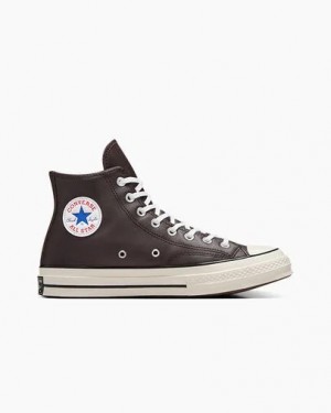 Coffee / Blue / White Converse Chuck 70 Heritage Color Leather Women Sneakers Canada | C-21436059