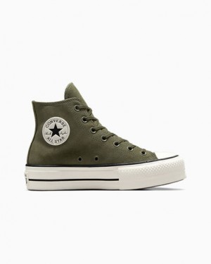 Dark Green / Black Converse Chuck Taylor All Star Lift Women Platform Shoes Canada | C-85196079