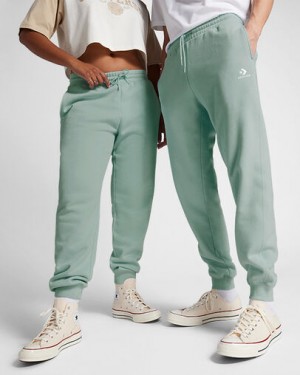 Green Converse Go-To Embroidered Star Chevron Standard-Fit Women Sweatpants Canada | C-23078499