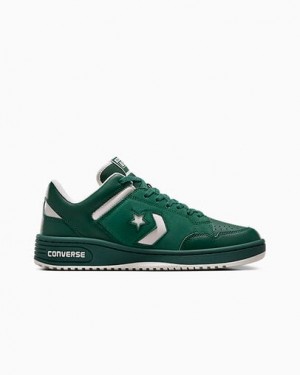 Green Converse Weapon Leather Men Basketball Shoes Canada | C-19367859