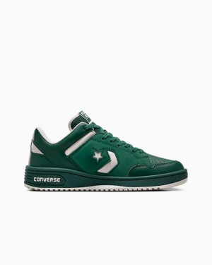 Green Converse Weapon Leather Women Basketball Shoes Canada | C-01659479