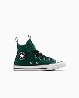 Green / Black / White Converse Chuck Taylor All Star Sporty Easy-On Kids' Sneakers Canada | C-17930529