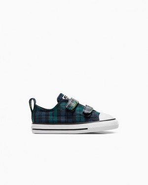 Green / Navy / White Converse Chuck Taylor All Star Plaid Kids' Sneakers Canada | C-05792819