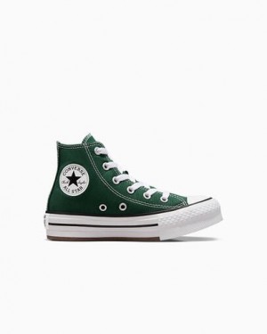 Green / White / Beige White Converse Chuck Taylor All Star EVA Lift Kids' Platform Shoes Canada | C-18632579