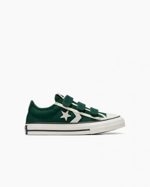 Green / White / Black Converse Star Player 76 Luxe Kids' Sneakers Canada | C-07846259