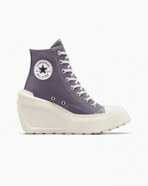 Lavender Grey / Black Converse Chuck 70 De Luxe Wedge Women Sneakers Canada | C-85934609