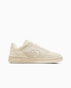 Light Beige Converse Weapon Leather Men Tennis Shoes Canada | C-21036479