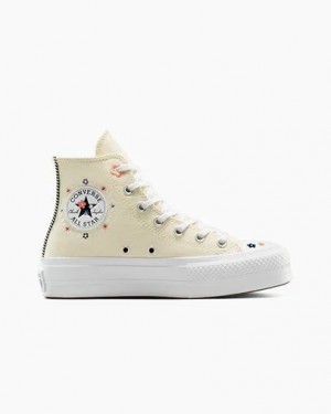 Light Beige / White / Coral Converse Chuck Taylor All Star Lift Women Platform Shoes Canada | C-19705849