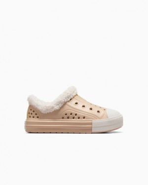 Light Brown Converse Chuck Taylor All Star Play Lite CX Sherpa Kids' Sneakers Canada | C-09614759