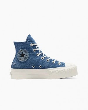 Navy Converse Chuck Taylor All Star Lift Denim Women Sneakers Canada | C-49278309