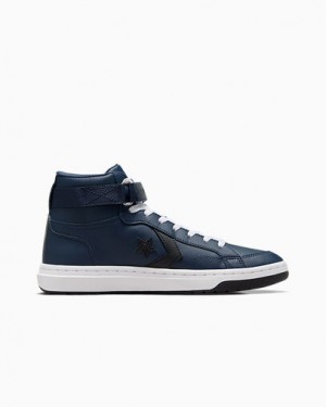 Navy / Black / White Converse Pro Blaze V2 Leather Women Basketball Shoes Canada | C-28374659