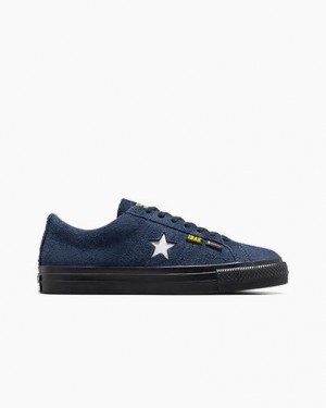 Navy / Black / Yellow Converse Converse x IRAK NYC One Star Pro Women Skate Shoes Canada | C-60534919
