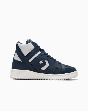 Navy / Grey Converse Weapon Leather Men Boots Canada | C-85172409