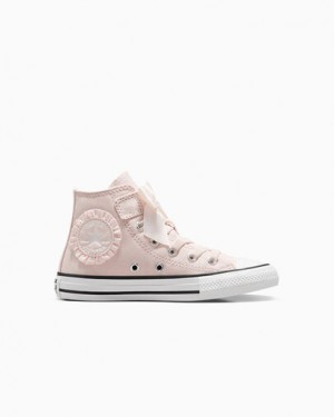 Pink / White Converse Chuck Taylor All Star Ruffles & Bows Easy-On Kids' Sneakers Canada | C-85392419