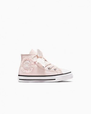Pink / White Converse Chuck Taylor All Star Ruffles & Bows Easy-On Kids' Sneakers Canada | C-78152039