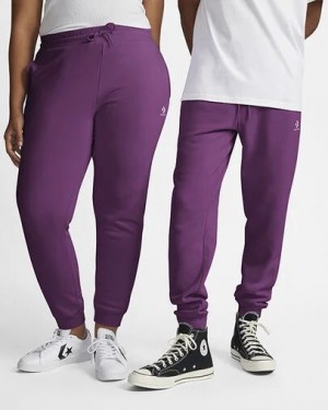 Purple Converse Go-To Embroidered Star Chevron Standard-Fit Men Sweatpants Canada | C-54683099