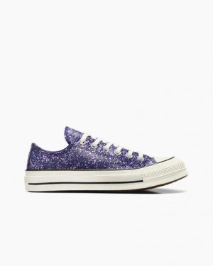Purple / Black Converse Chuck 70 Glitter Women Sneakers Canada | C-21960759