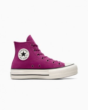 Purple / Black Converse Chuck Taylor All Star Lift Women Platform Shoes Canada | C-10342979