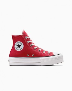 Red / White / Black Converse Chuck Taylor All Star Lift Platform Women Canvas Shoes Canada | C-65971049