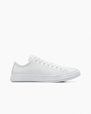 White Converse Chuck Taylor All Star Leather Men Tennis Shoes Canada | C-23704659