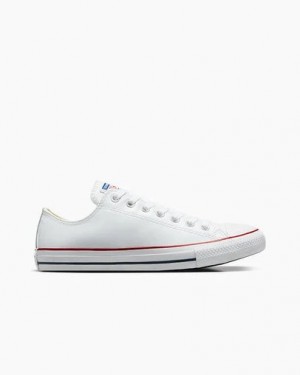 White Converse Chuck Taylor All Star Leather Women Tennis Shoes Canada | C-24185399